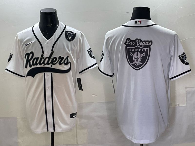 Men 2025 Nike Oakland Raiders Blank White Joint Name  Limited NFL Jersey style 057